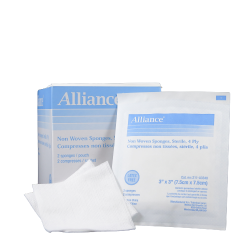 Image COMPRESSE 3 X 3" STERILE 4 PLIS ALLIANCE 35GR